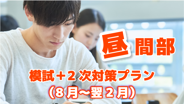 昼間部/模試＋2次対策プラン(8月～翌2月)